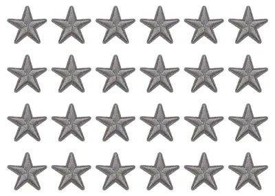 Produktbild von Set mit 24 Sternen-Aufnähern zum Aufbügeln, 3,8 cm, grau