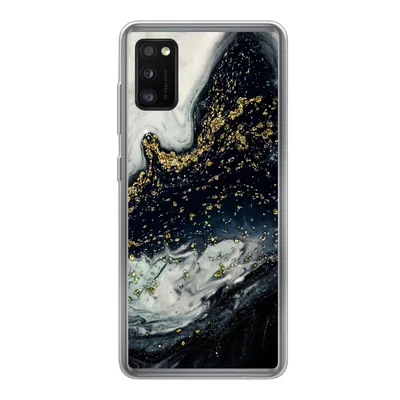Produktbild von MuchoWow® Handyhülle Schutzhülle Hülle für Samsung Galaxy A41 Marmor - Naturstein - Gold Silikon Softcase Handy Hülle - Mobiltelefon