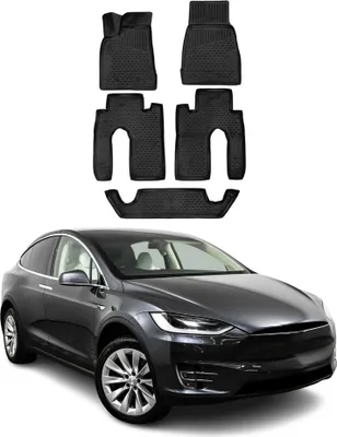 Image de OMAC Tapis de sol pour Tesla Model X 2016-2020 en caoutchouc Noir