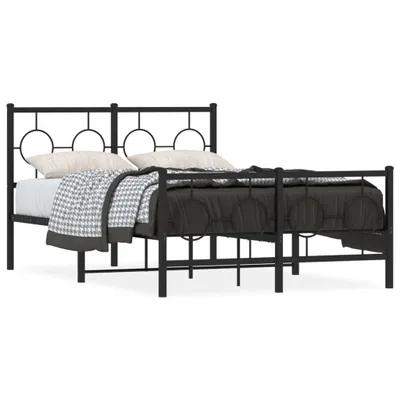 Obrázek produktu pro Postel s čelem a nohama kovová černá 120x190 cm