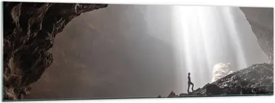 Produktbild von Bilder auf glas - Einteilig - Höhle Morgendämmerung Frau - 160x50cm - Glasbilder - Wandbilder - Bilder - Wanddekoration aus Glas - Glas Bilder - Wandbild auf Glas - GAB160x50-4468