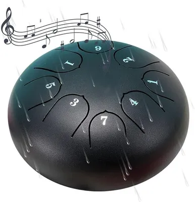 Produktbild von Regen Drum für den Außengarten, Chakra Drum für Regen im Freien, Wasserdichte Regenklangspiel-Trommel, Regen Drum für Gartengeräte, Chakra Drum 6 Zoll 8 Noten, Chakra Regen Drum Outdoor