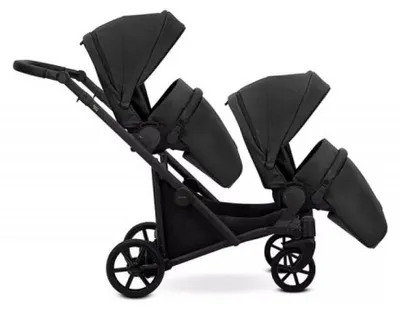 Produktbild von Kunert Brav Duo 3in1 Zwillingswagen - schwarzes Gestell - Farbe: Black Eco