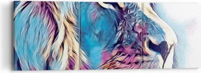 Produktbild von Bild auf Leinwand - Leinwandbild - 3 Teile - Löwe Mähne Märchen - 90x30cm - Wand Bild - Wanddeko - Wandbilder - Leinwanddruck - Bilder - Wanddekoration - Leinwand bilder - Wandbild - CA90x30-4713