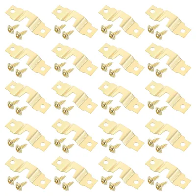 Produktbild von 20 Bilderhaken, 47 mm × 12 mm × 5,5 mm, zum Aufhängen von Fotos, Bildern und anderen Bildern mit Nagelbefestigung, für Zuhause oder Büro – Gold