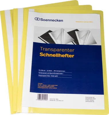 Produktbild von Schnellhefter 2961 DIN A4 PP gelb 10 Stück Packung mit 10 Stück