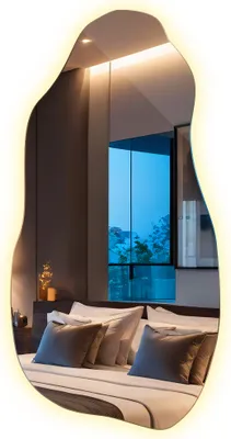 Produktbild von Organischer LED-Spiegel für Make-up Badezimmer, Schlafzimmer – Fleckenform Loft-Stil 50x100 cm