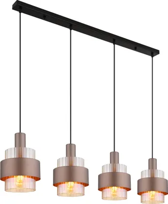 Produktbild von Globo Lighting|Hängeleuchte Metall schwarz matt, 4x E27