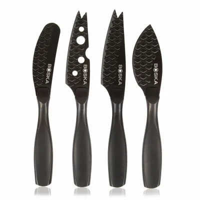 Immagine prodotto di Boska Käsemesser-Set Mini Monaco+ Schwarz, Käsemesser, Käseschneider, Edelstahl, Schwarz, 16 cm, 307088