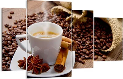 Produktbild von Bild auf Leinwand - Leinwandbild - Kaffee schwarz Frühstück Schokolade - 120x70cm - Wand Bild - Wanddeko - Leinwanddruck - Bilder - Kunstdruck - Leinwand bilder - Wandkunst - DL120x70-2152