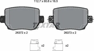 Produktbild von TEXTAR Bremsbeläge Satz Hinten für TESLA Model Y (5YJY) 2637201