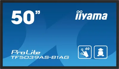 Produktbild von iiyama TF5039AS-B1AG, 125,7 cm (49.5"), 3840 x 2160 Pixel, 4K Ultra HD, LED, 9,5 ms, Schwarz