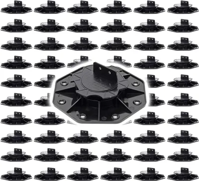 Produktbild von XPOtool Set 60x Stelzlager für Terrassen, 2700kg, 18-28mm, höhenverstellbare Stellfüße für Terrassendielen, Platten und Planken