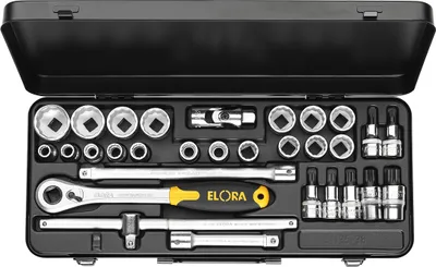 Produktbild von Elora Steckschlüssel-Satz 1/2", 6-kant+XZN, 30-teilig 10-32 mm, ELORA-771-OKLXZNK