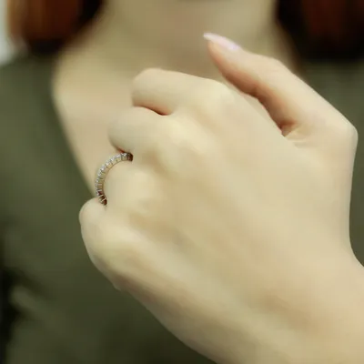 Produktbild von 0,58 Carat Diamant rundum Memoire Ring 14 Karat Weißgold - 60 (19,10 mm)