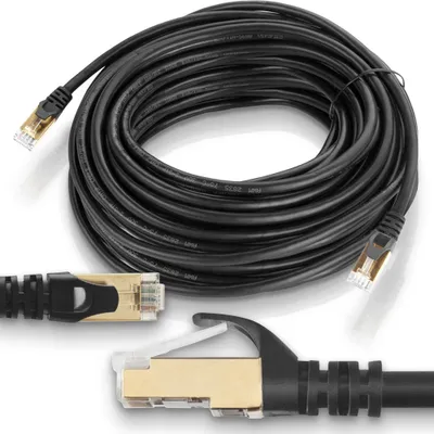 Produktbild von Netzwerkkabel Cat8 Cat8.1 DSL Patchkabel Internet Ethernet LAN Netzwerk KabelFarbe:Schwarz;Länge:15 m