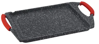 Productafbeelding van Kamberg - Grillplaat, 45 x 27 cm – Gietaluminium – Coating van steentype – geschikt voor