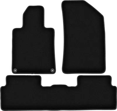 Immagine prodotto di Tappetini in velluto per Peugeot 508 I (2010-2018, berlina, station wagon, SW, RXH) neri, set 3 pz, con fissaggi