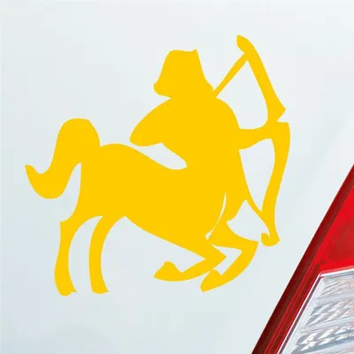Produktbild von Auto Aufkleber Sternzeichen Schütze PKW Car KFZ Roller 10x10 cm Gelb Sticker Heckscheibenaufkleber