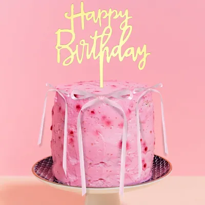 Produktbild von Happy Birthday Cake Toppers - 10 Stück Pink Bowknot - Coquette Thema Party Dekorationen - Vintage Pink Bow Dekorationen für Kuchen und Cupcakes