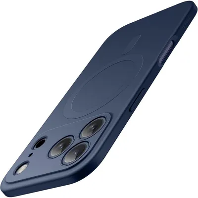 Immagine prodotto di Custodia protettiva per iPhone 17 Pro da 6,3 pollici, compatibile con MagSafe, in TPU opaco, colore blu scuro