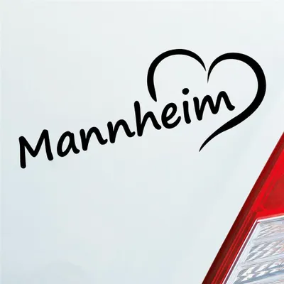 Produktbild von Auto Aufkleber Mannheim Herz Heart Stadt City Liebe Love 20x8 cm Schwarz Matt Sticker Heckscheibenaufkleber