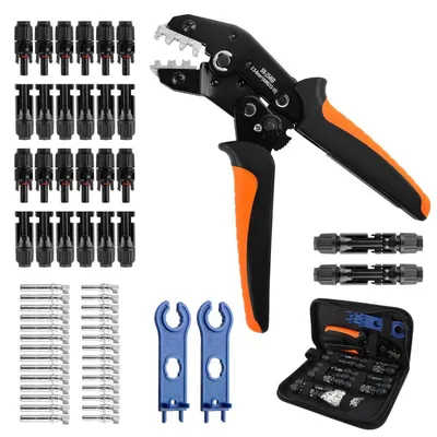 Obrázok produktu pre Sada nástrojov na krimpovanie solárnych káblov, vrátane klieští, určená pre káble s priemerom 2,5/4/6 mm², s vodotesnosťou IP68, obsahuje 12 párov konektorov a 2 kľúče