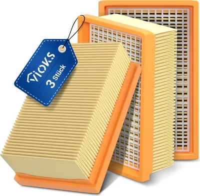 Produktbild von Flachfaltenfilter 3x passend wie Kärcher 2.863-005.0 Lamellenfilter für Staubsauger