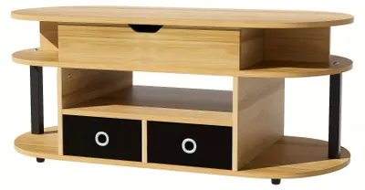 Image de Table basse - Table d'appoint - Table de salon - Table pour le salon - Table - Design moderne en bambou - Gain de place