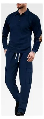 Produktbild von Jogginganzug für Herren Trainingsanzug Sweatsuit Freizeit Tracksuit Einfarbig Atmungsaktiv Gym Fitnessanzug Sportanzug Y2K Streetwear Laufanzug Hausanzug Sweatanzug