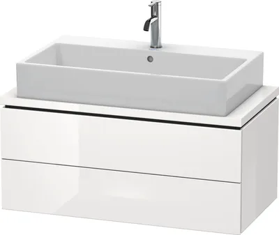 Produktbild von Konsolenunterschrank L-CUBE 400x920x477mm weiß hochglanz weiß hochglanz
