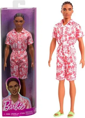 Zdjęcie produktu dla Lalka Ken Fashionista, kombinezon w kwiaty i klapki