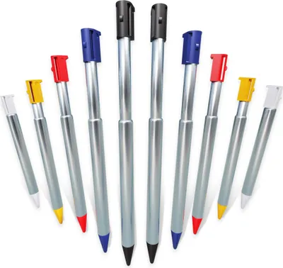 Produktbild von 10x Set subtel Touchpen ausziehbar, kapazitiv: Ersatzstift für Nintendo 3DS Stift Halterung + Bildschirm, Touch Display Eingabestift, Stylus Pen für Touchscreen - Touchstift Bedienstift Teleskopstift