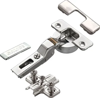 Produktbild von 2 x Salice Topfband Serie 700 mit Dämpfer im Topf 110° Bohrbild T52 Mittelanschlag inkl. Kreuz-Montageplatte Höhe 6 mm mit Euroschrauben, Langlochverstellung, Abdeckkappen Möbelscharnier von SOTECH