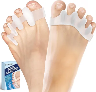 Produktbild von 4 Stück Zehenspreizer Silikon, Hammerzehen Korrektoren, Zehentrenner für Pediküre Zehenkorrektur Hallux Valgus, Universalgröße für Damen und Herren