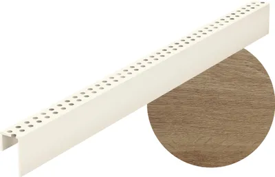 Obrázok produktu pre VOX Perforovaná ventilačná lišta 3 m pre fasádne panely Kerrafront – ventilačný profil – dub Malt MAT