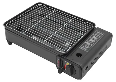Image de Barbecue à gaz, design portable, contrôle de flamme réglable, noir