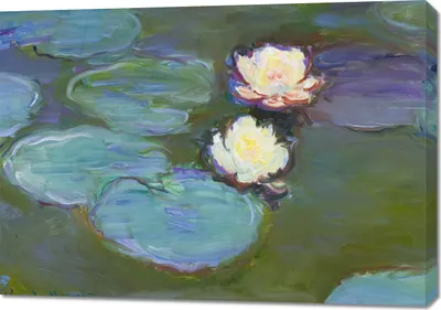 Produktbild von Bild 100x70cm Nympheas, Monet Vintage für das Wohnzimmer
