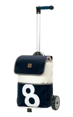 Image de Andersen SHOPPER MANUFAKTUR chariot de courses Unus Shopper 360° 50L Mole8 bleu marine multicolore
