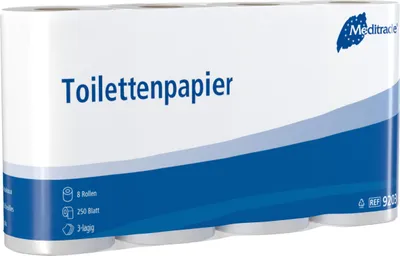 Produktbild von Hochwertiges Toilettenpapier - weiß - 3-lagig - 100% Zellstoff - 64 Rollen