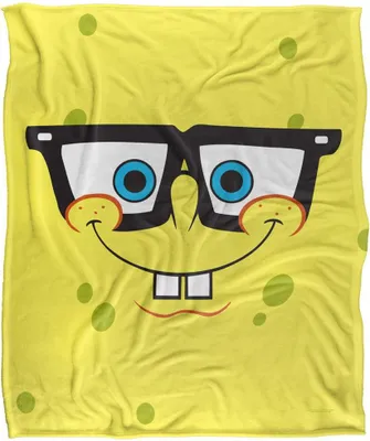 Immagine prodotto di SpongeBob SquarePants - Coperta con faccia ammiccante, setosa, supermorbida TV24075 (Taglia unica) (Giallo/Nero)