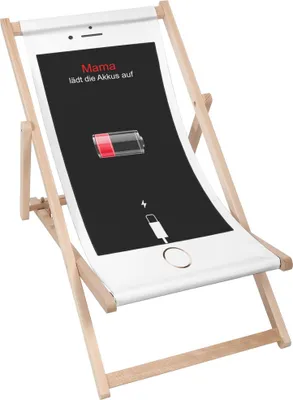 Produktbild von Dreamroots Liegestuhl klappbar Holz, bis zu 130 kg, Sonnenliege klappbar mit 3-stufiger Neigungsregulierung der Rückenlehne, Mama lädt die Akkus auf