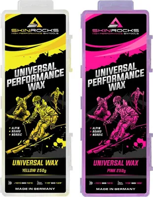 Immagine prodotto di SkinRocks Cera da sci universale Cera da stiro per snowboard Tutto in uno Cera 500g giallo&rosa