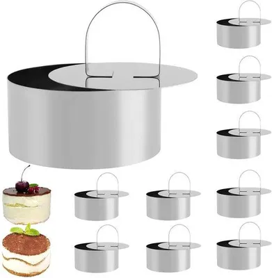 Immagine prodotto di Anelli da dessert in acciaio - 10 pezzi - 8 cm