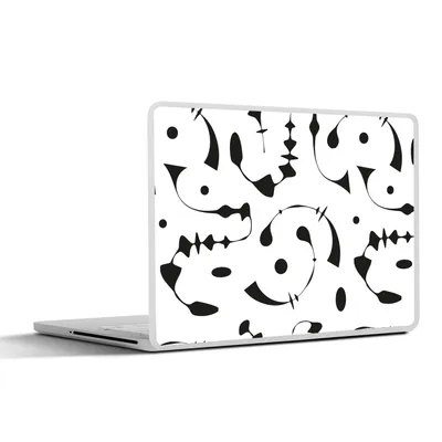 Produktbild von MuchoWow® Laptop Aufkleber Sticker Cover Linienkunst - Abstrakt - Schwarz und Weiß - Muster 40x30 cm - Laptop Dekoration - Selbstklebend
