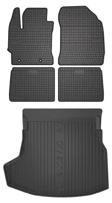 Produktbild von SolidPRO Gummifußmatten + Kofferraumwanne für Toyota Corolla E16 2013-2019 5-tlg – Wielganizator