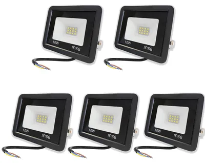 LED-Außenstrahler 10W 5er-Set warmweiß IP66 wasserdicht