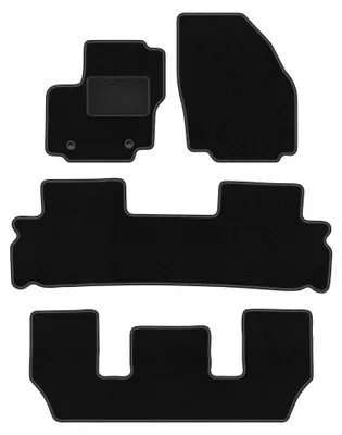 Produktbild von Velours-Fußmatten für Ford Galaxy MK2 2006-2011 (7-Sitzer) – 4-tlg, Schwarz, passgenau – Wielganizator LUX