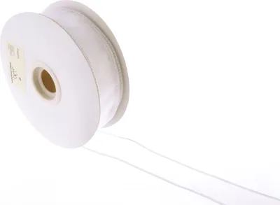Produktbild von Organzaband 4 cm x 25 m Rand genäht, formbar - Organzabänder 4 cm Band weiß
