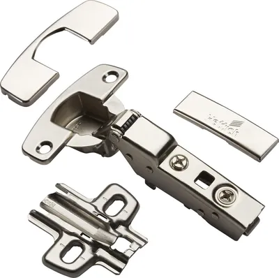 Produktbild von HETTICH Topfband SENSYS 8645i TH52 Mittelanschlag 110° mit integriertem Dämpfer, Abdeckkappen und Montageplatte (Distanz 0 mm) Topfscharnier Schranktürscharnier Schrankscharnier von SOTECH